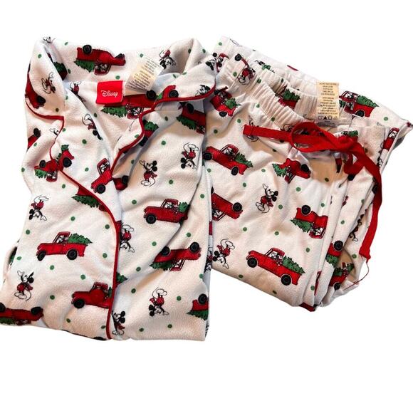 Disney Mickey Mouse Christmas Red Truck Women's Pajama Set.  Size XS - Picture 1 of 9